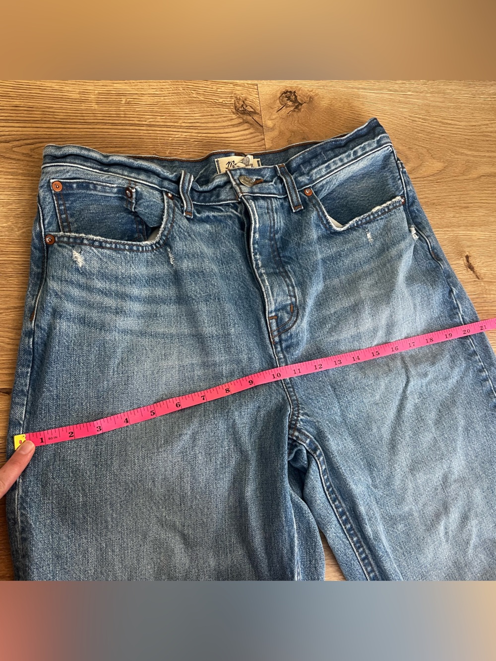Madewell Low Slung Baggy Light Blue Wide-Leg Jeans - Picture 9 of 15